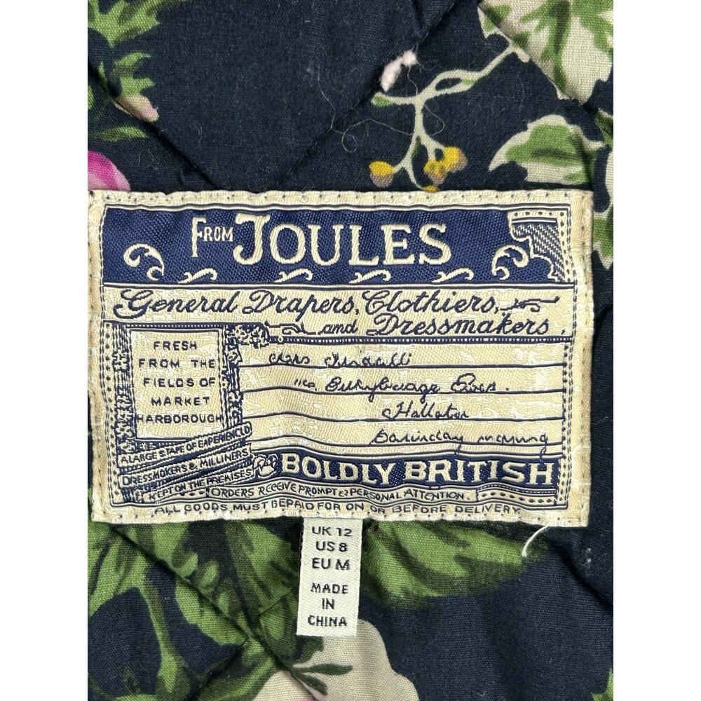 Joules Moredale Women’s Navy Quilted Floral Lined Jacket Size M UK 12 - Picture 7 of 9